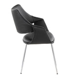 Curvo - High Back Upholstered Chair (Set of 2) - Chrome Metal Legs