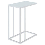 Stella - Glass Top C-Shaped Sofa Side Table - Chrome