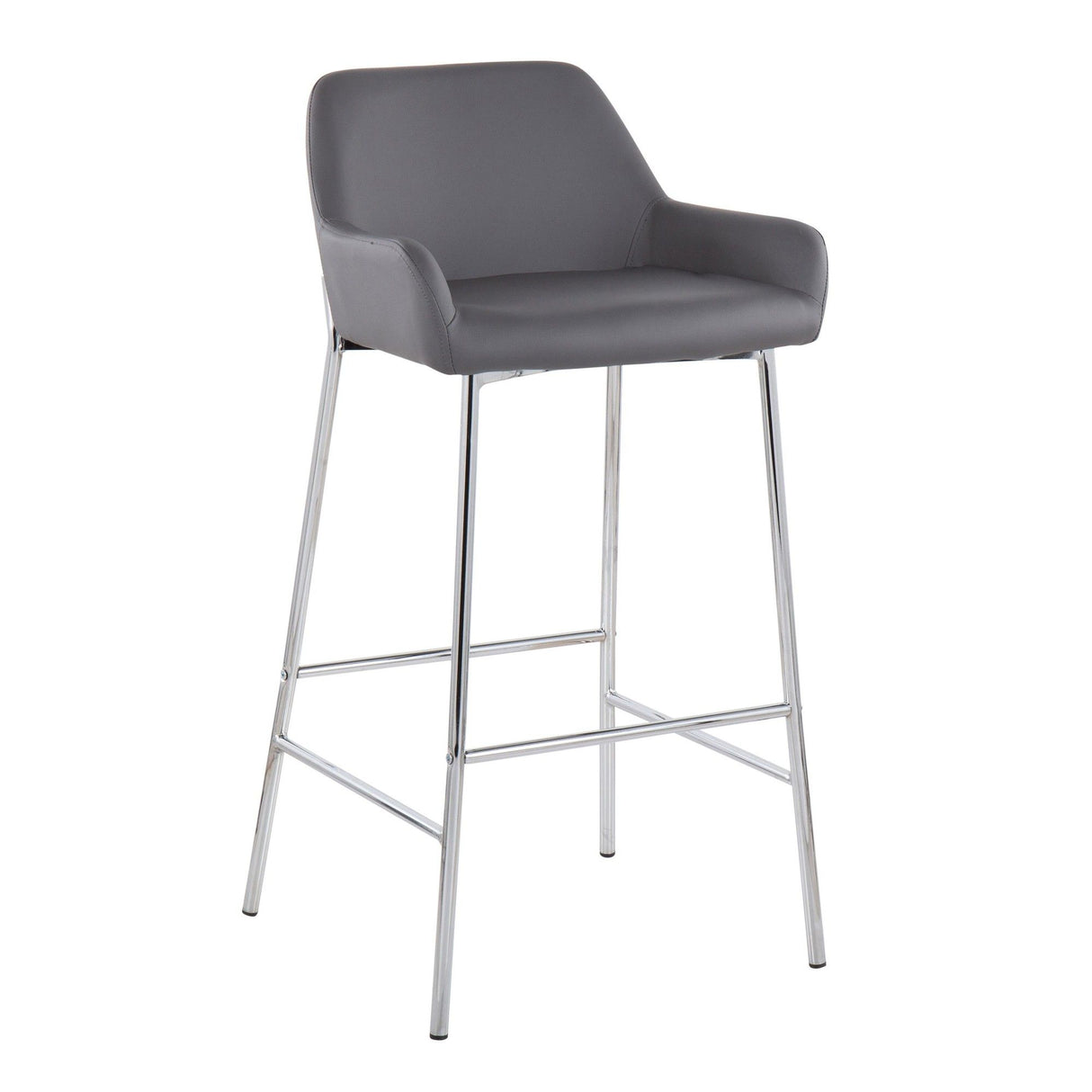 Daniella - Fixed-Height Bar Stool Set - Chrome Frame