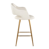 Margarite - Contemporary Fixed Height Counter Stool With Footrest (Set of 2) With Square