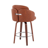Dahlia - Contemporary Counter Stool (Set of 2) - Walnut Wood