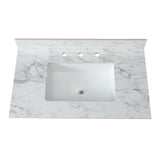 Elegant Sintered Stone Bathroom Vanity Top With Rectangular Undermount Ceramic Sink