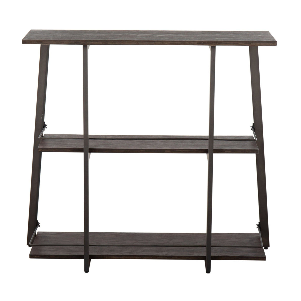 Converge - Industrial Bookcase - Antique Steel And Espresso Bamboo