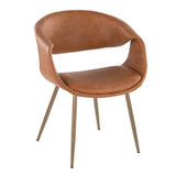 Curvo - Upholstered Chair (Set of 2) - Antique Copper Metal Legs