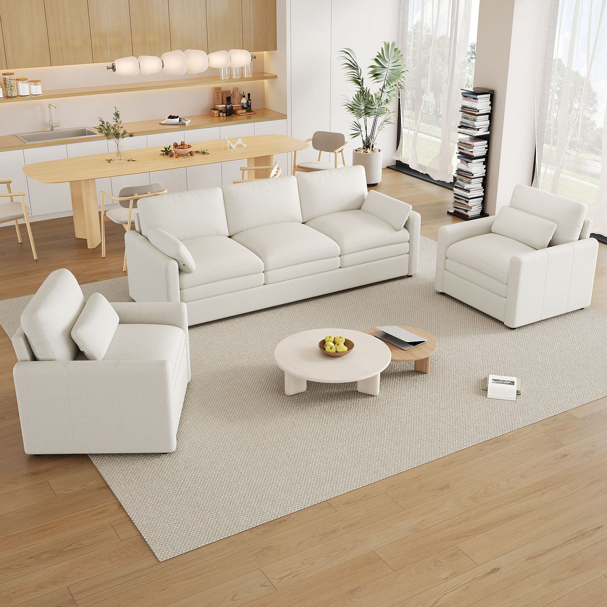 Cloud Sofa Set Couch For Living Room - Beige