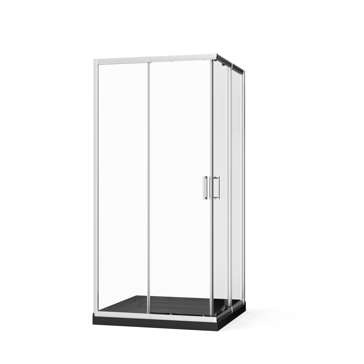 Corner Sliding Shower Door & Base Combo Kit With Magnetic (No Drain Kit)