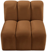 Arc - Velvet Straight Chair - Saddle