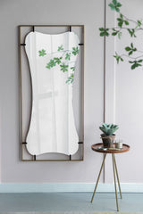 Poppy Mirror With Metal Frame Contemporary Design For Bathroom, Entryway Wall Decor