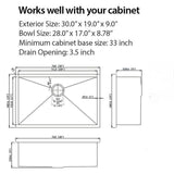 Undermount Steel Kitchen Sink, Deep Single Bowl Basin
