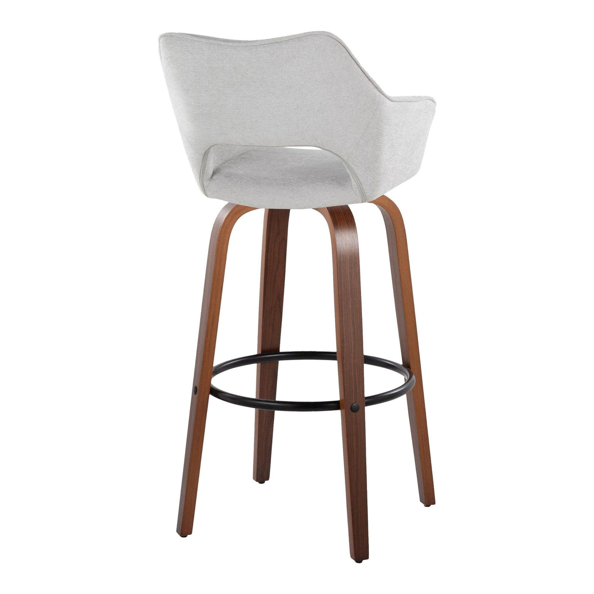Mustang - 30" Fixed-Height Barstool With Swivel - Walnut Wood (Set of 2)