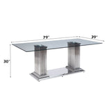 Cyrene - Dining Table - Clear Glass Top & Stainless Steel