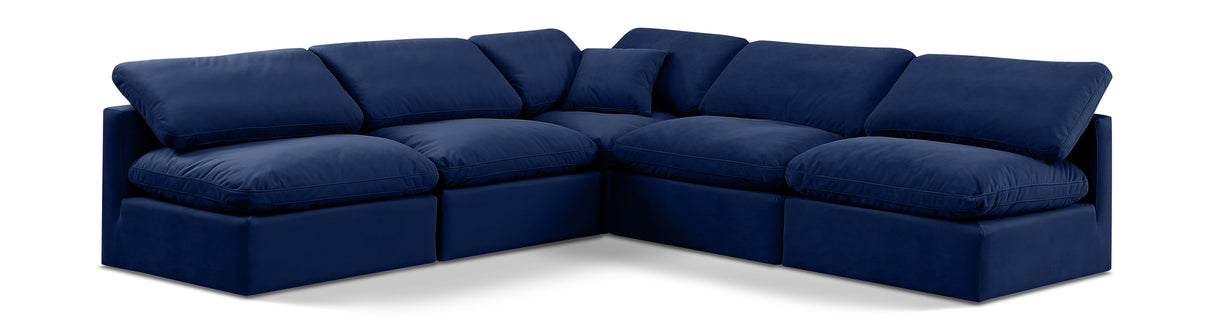 Indulge - Velvet 5 Piece Modular Corner Armless Sectional