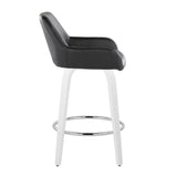 Cinch - Contemporary Fixed-Height Swivel Counter Stool (Set of 2) - White Wood And Round Footrest