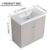 Contemporary Freestanding Bathroom Vanity With Resin Sink & Soft-Close Cabinet Doors