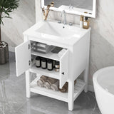 Modern Bathroom Vanity With Sink And Open Shelf