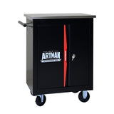 Double Door Clapboardl Multi Function Tool Cart - Black / Red