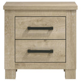 Oakglen - 2-Drawer Nightstand Bedside Table - Weathered Oak