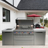 Mont Alpi Original Series 8 Ft Propane Outdoor Kitchen Island w/ Side Burner- MAi805