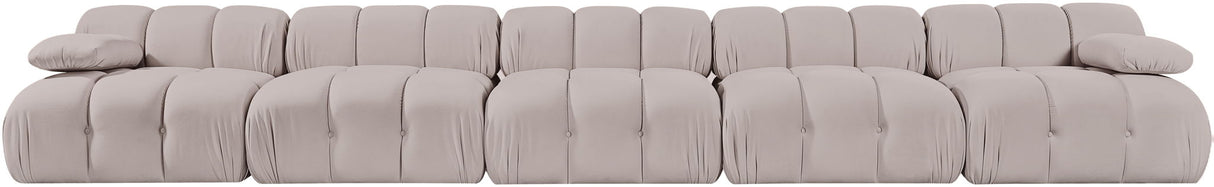 Orin - Velvet 5 Piece Modular Armless Sofa