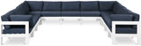Nizuc - Outdoor Patio 11 Piece Modular Sectional With White Frame