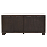 Edwyn - Server With Marble Top - Natural Marble Top & Espresso Finish