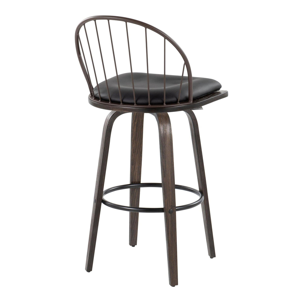 Riley - Industrial / Urban Fixed-Height Swivel Barstool (Set of 2)