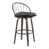 Riley - Industrial / Urban Fixed-Height Swivel Barstool (Set of 2)
