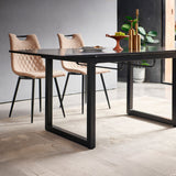 Square Extendable Dining Table With Metal Leg, Modern Space Saving Kitchen Table For Living Room