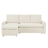 Convertible L Shaped Sleeper Sofa Bed With Reversible Chaise And Storage