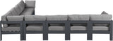 Nizuc - Outdoor Patio 9 Piece Modular Sectional With Gray Frame