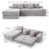 Modern L - Shaped Sectional Couch With Memory Foam