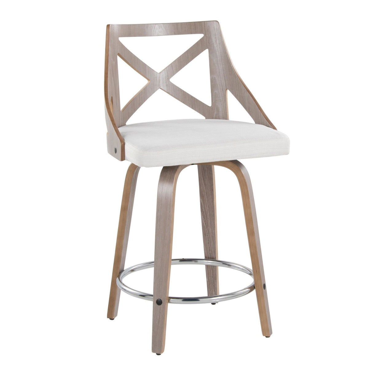 Charlotte - Farmhouse Fixed-Height Swivel Counter Stool (Set of 2)