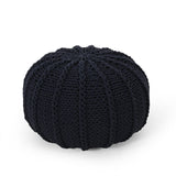 Bordeaux - Knitted Cotton Round Pouf Ottoman And Floor Cushion