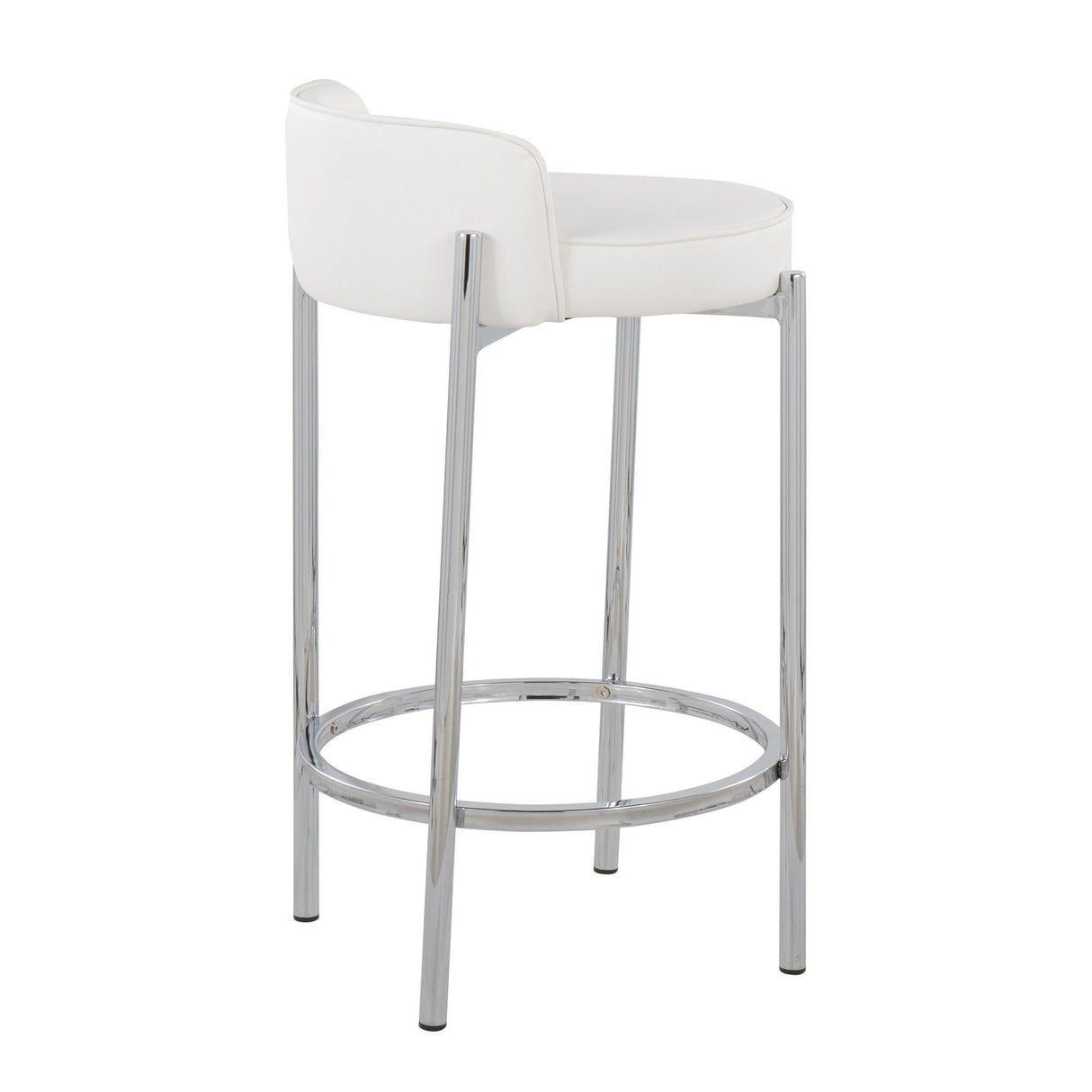 Chloe - Contemporary Counter Stool (Set of 2) - Chrome Frame
