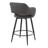 Margarite - 26" Fixed-Height Counter Stool With Swivel - Matte Black Metal (Set of 2)
