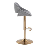 Fabrizzi - Adjustable Barstool With Swivel And Rounded T Footrest (Set of 2) - Gold Metal