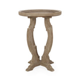 French Country Style Accent Table With Hourglass Design