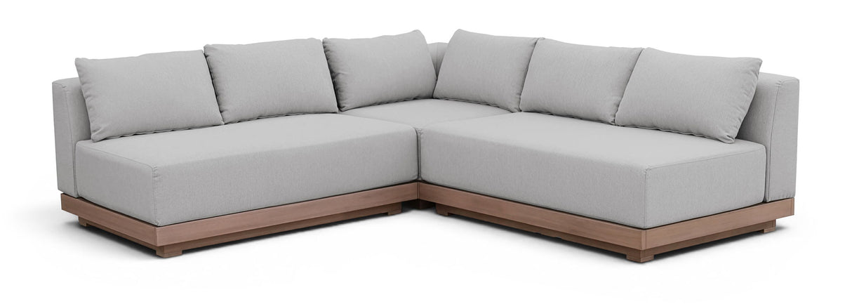Solace - Olefin Performance Fabric 3 Piece Outdoor Patio Modular Sectional (2 Loveseats & Corner Chair)