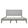 Mid Century Modern Platform Bed With Upholstered Headboard