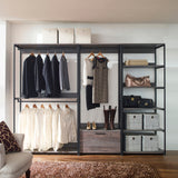 Monica - Wood Walk In Closet System, Modular Design Melamine - Rustic