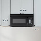 Element EM1601RQCB Over-the-Range Microwave - dimensions