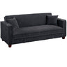 Modern Convertible Sofa With Hidden Storage USB Port, Cup Holder