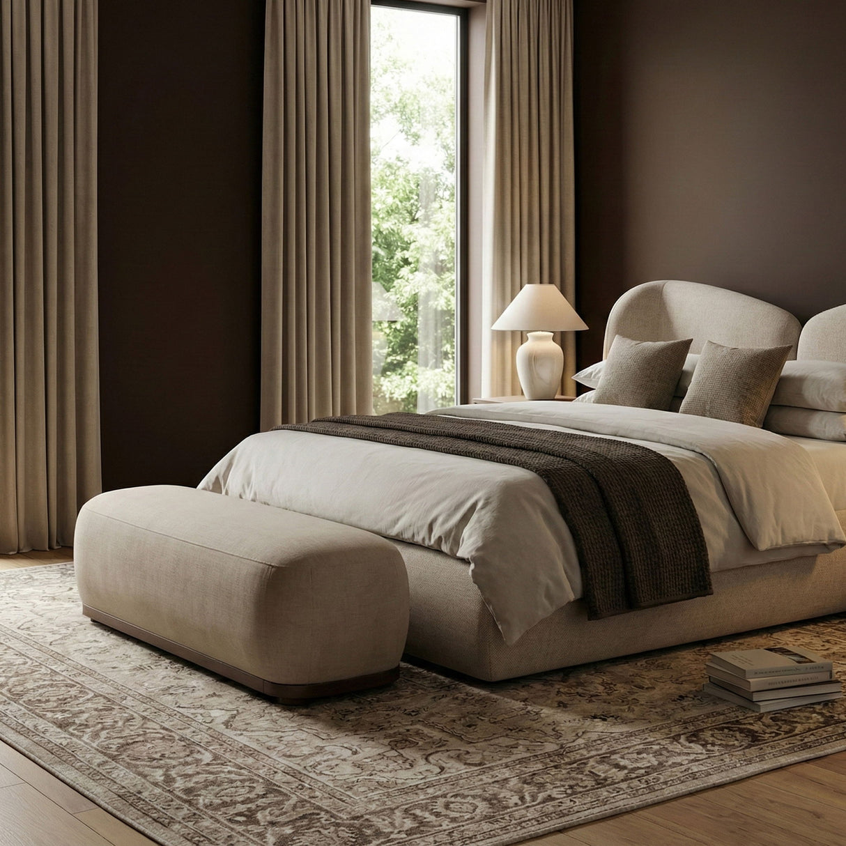 Calum - Bench - Dark Brown Frame