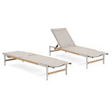 Hargrove - Outdoor Patio Aluminum Chaise Lounge (Set of 2) - Natural / Silver