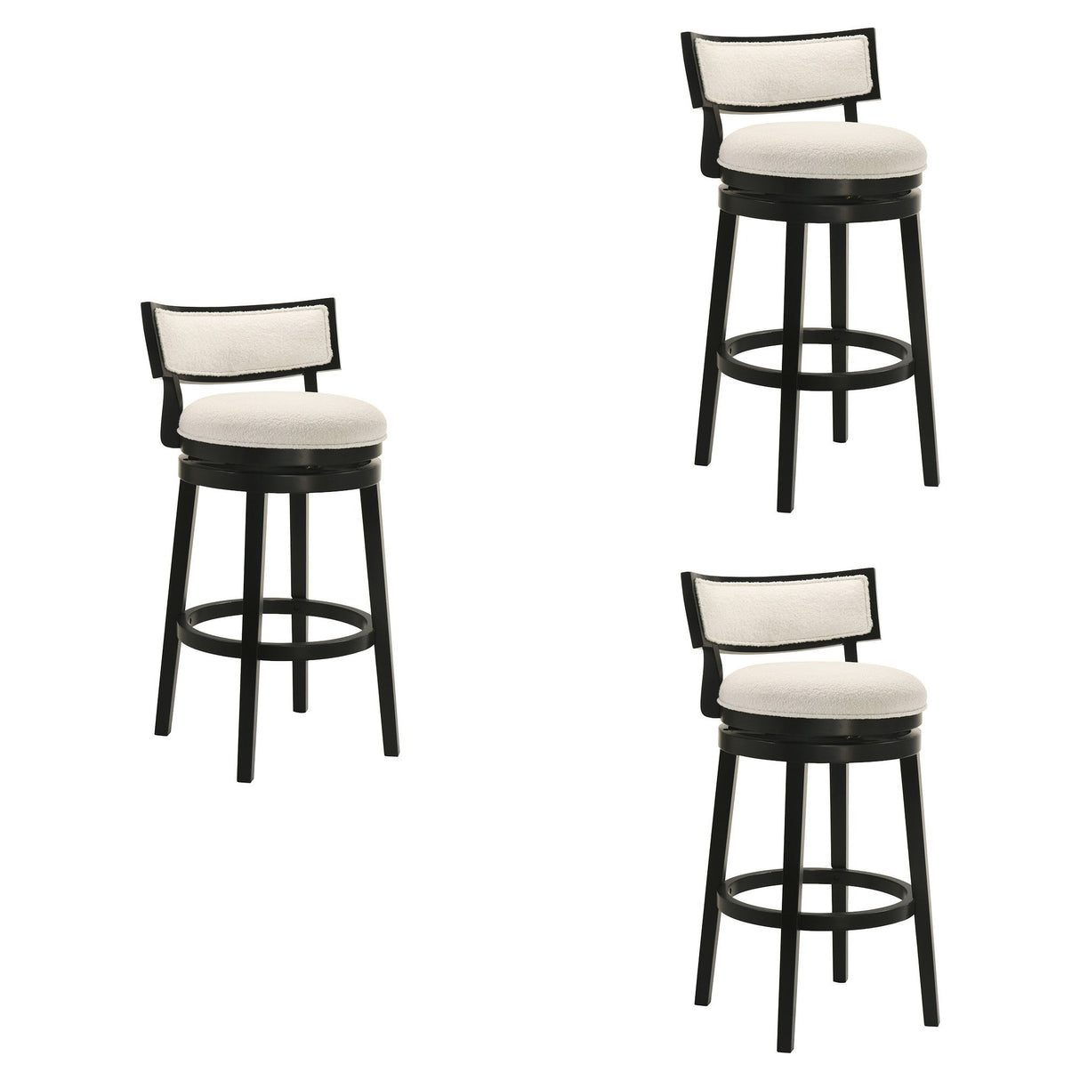 Noely - Modern Farmhouse Swivel Wood Bar Height Kitchen Bar Stool