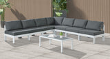 Nizuc - Outdoor Patio 7 Piece Modular Sectional With White Frame
