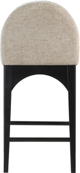 Waldorf - Chenille Stool With Black Legs
