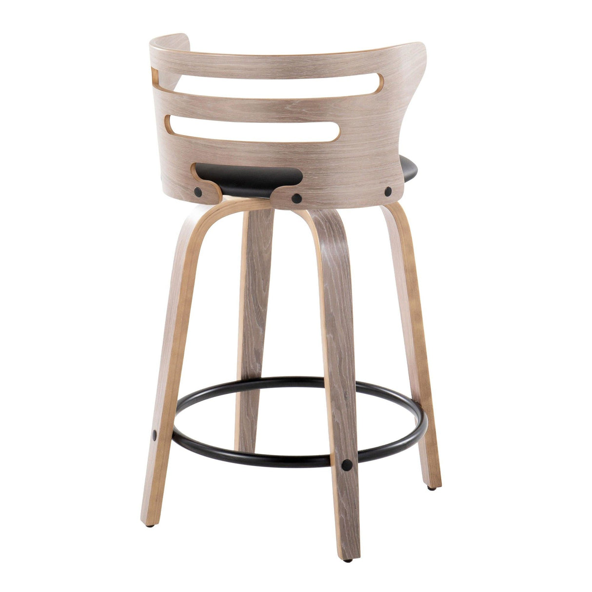 Cosi - Fixed-Height Swivel Counter Stool With Light Gray Wood Base (Set of 2)
