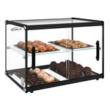 22 in. Tiered Pastry Display Case With Shelf and Sliding Door ETL Certified, 2.2 cu. ft. Capacity (KM-DC-2CSBK)