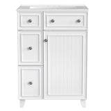 Transitional Style Bathroom Vanity Cabinet With Ceramic Sink